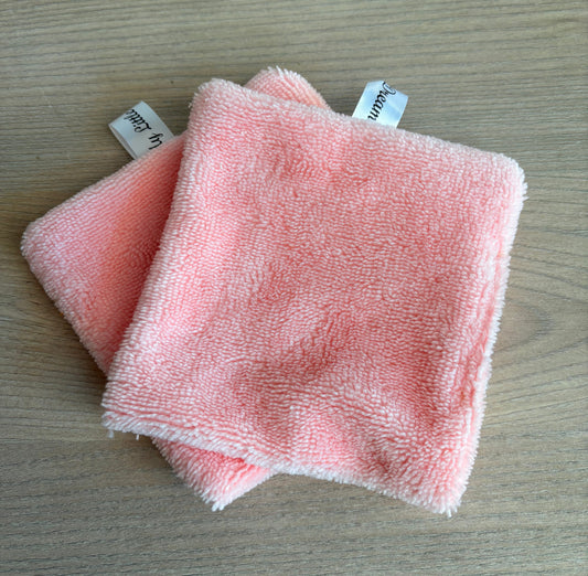 Lingettes Démaquillantes XL Réutilisables en Bambou - Douceur Éco-Responsable - rose pâle