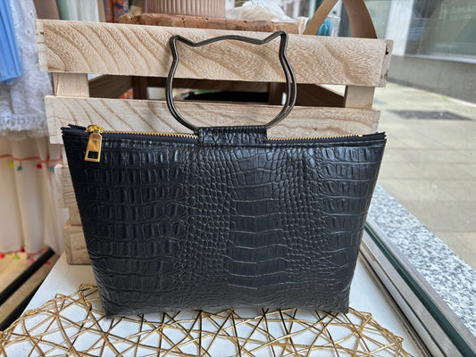 Sac bandoulière simili cuir Croco