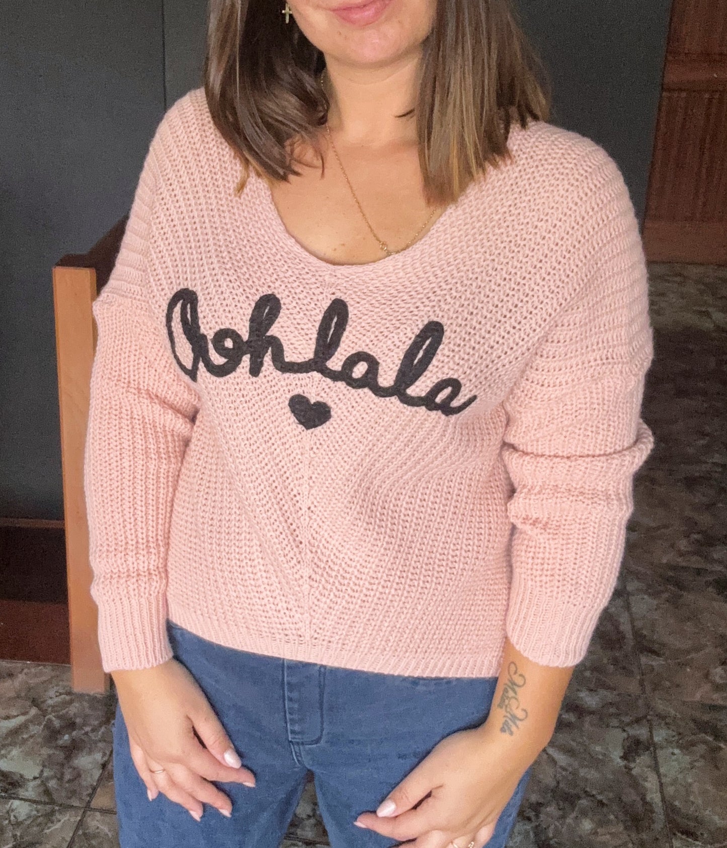 Pull maille Ooh La La Pink