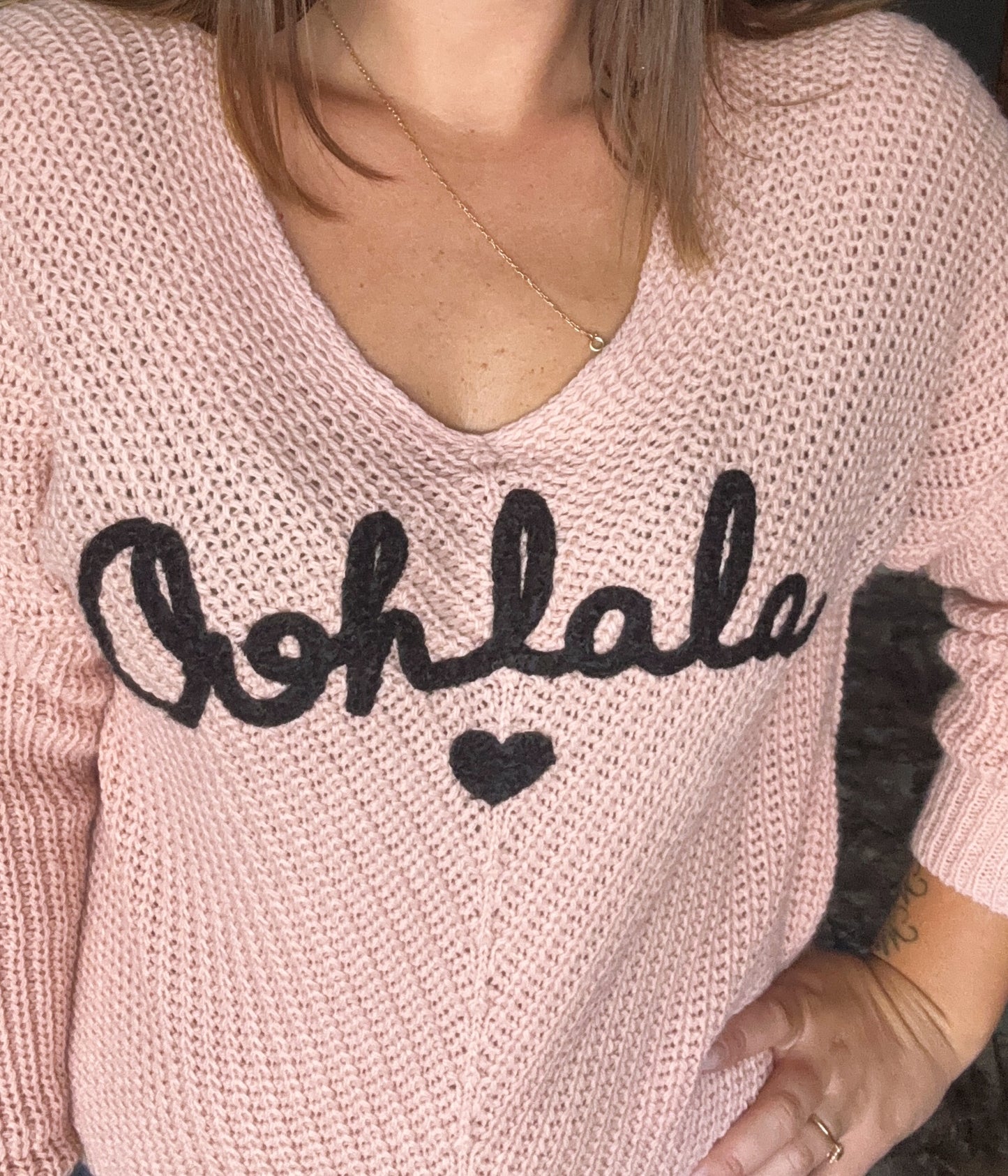 Pull maille Ooh La La Pink