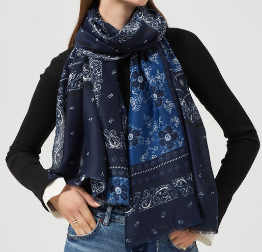 Foulard Clara - coloris bleu