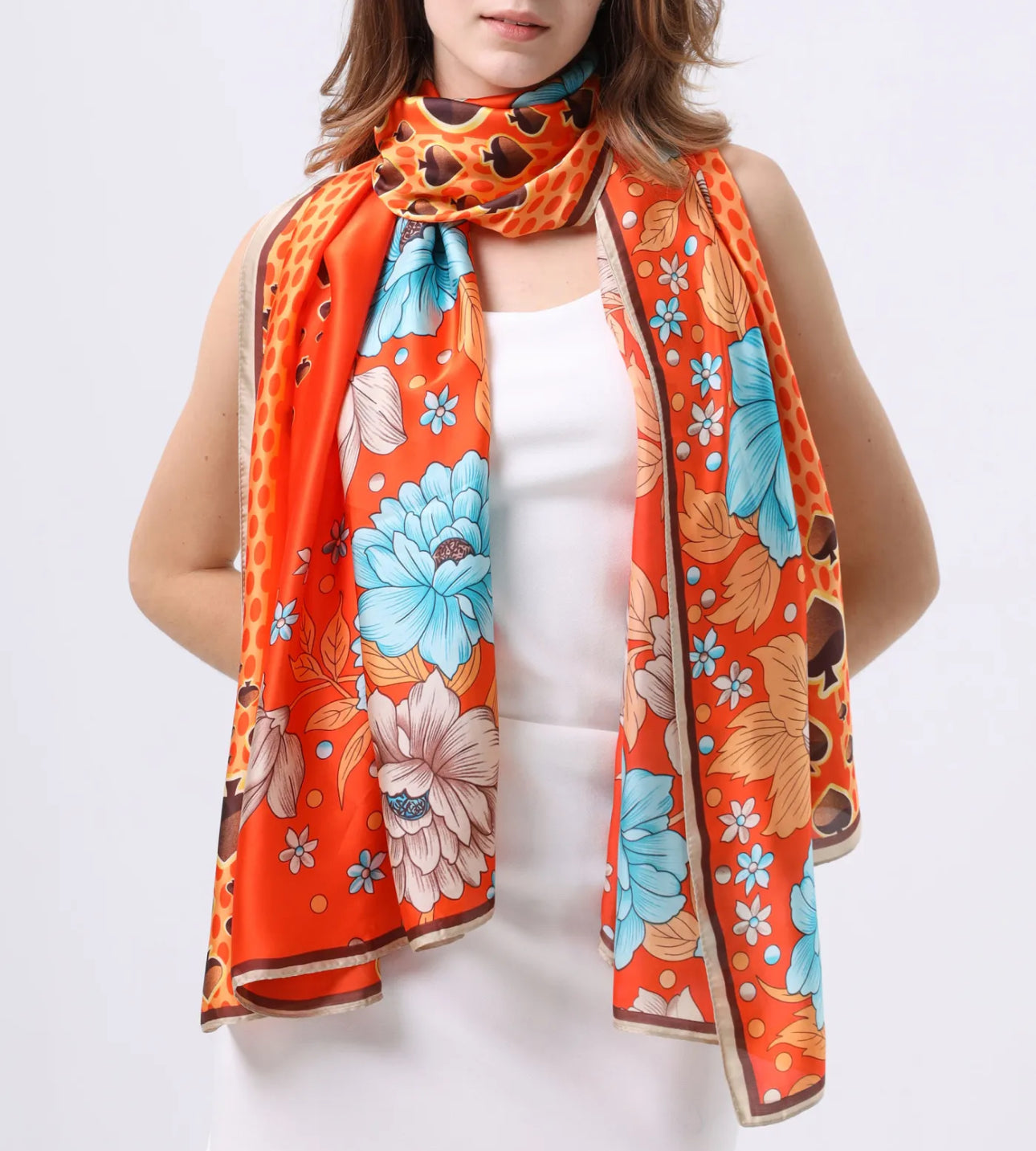 Foulard Flora -  coloris orange